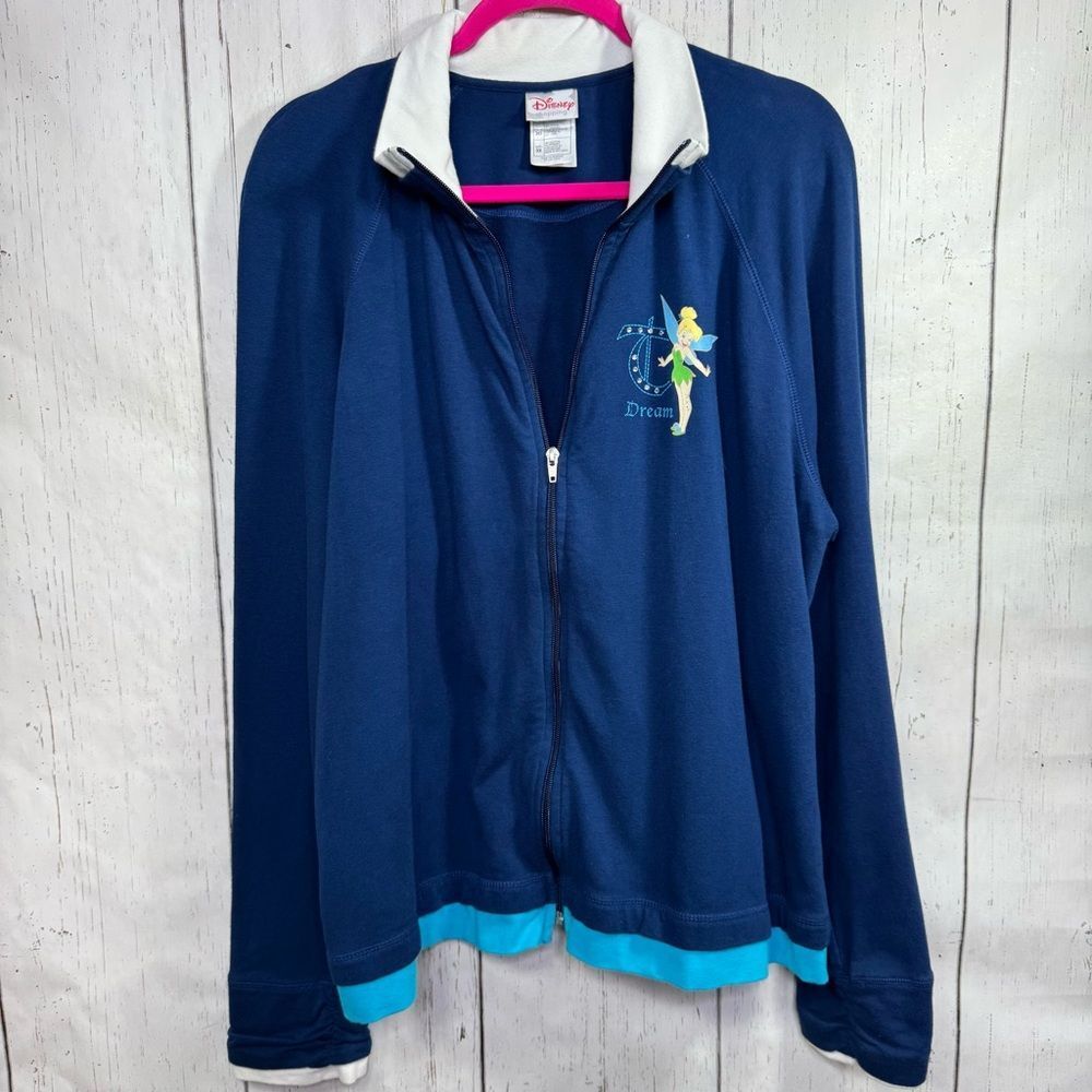 Disney Tinker Bell Zip Up Jacket Dream Rhinestone Fairycore Y2K Retro Vacation